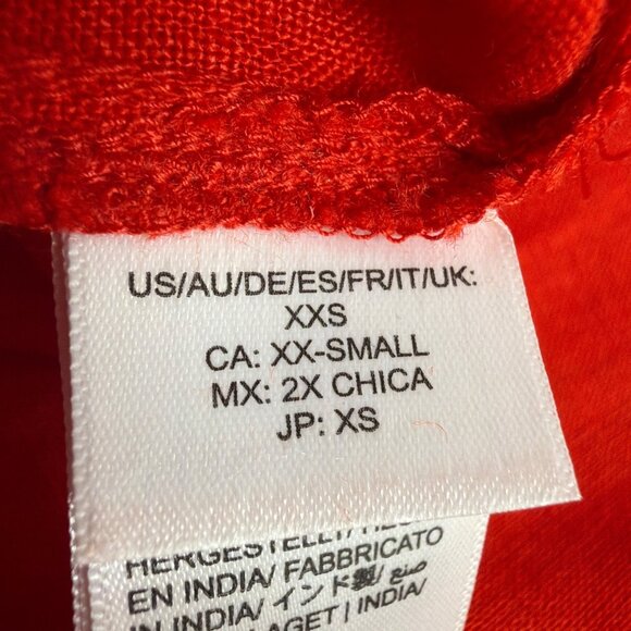 The Drop Red Linen Collared Button-Down Midi Shirt Dress Lightweight Sz XXS - Picture 10 of 13